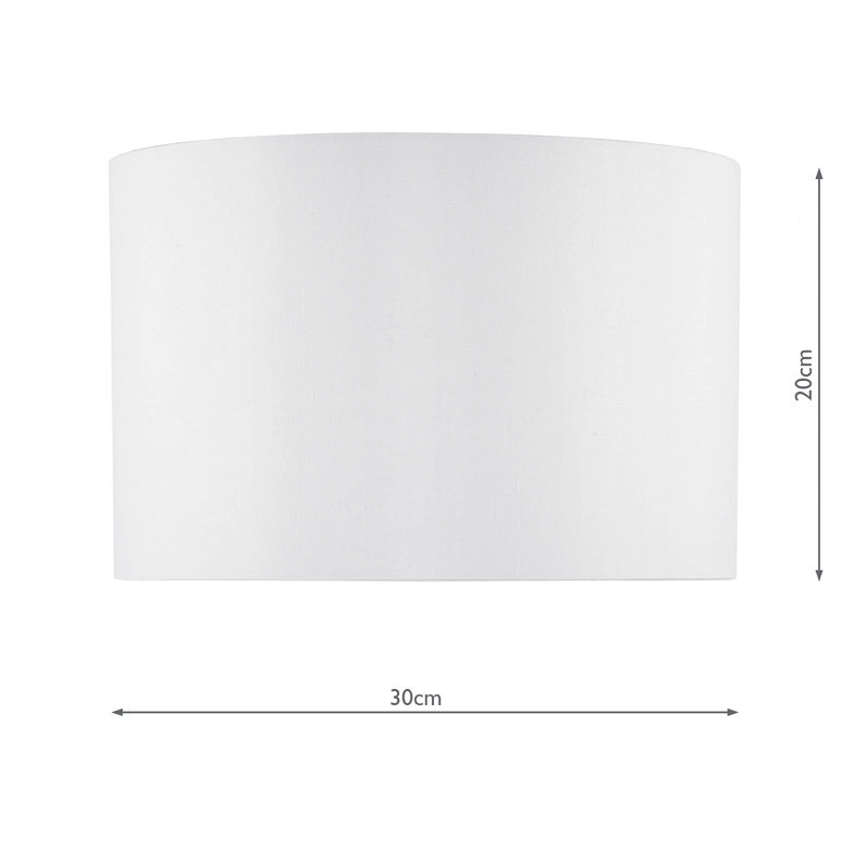 Zeppelin 20cm H Silk Drum Lamp Shade in Ivory