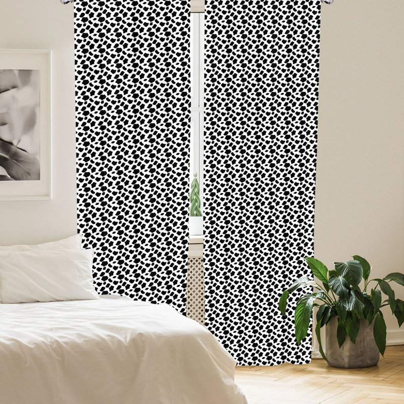 Cow Print Semi-Sheer Rod Pocket Curtain Panels, 28" x 63"