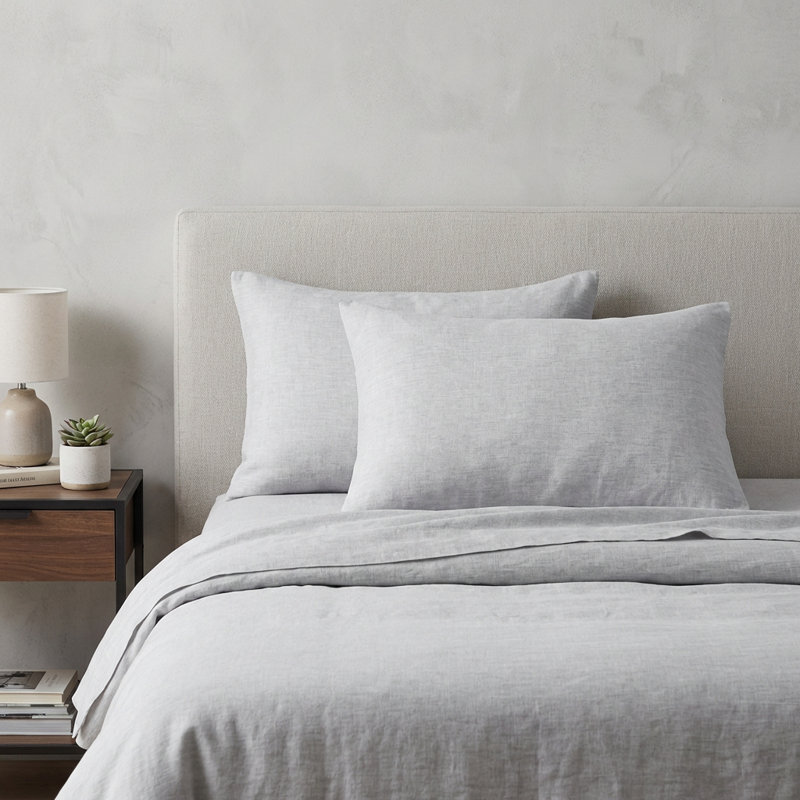 Set of Two Cloud Linen Standard Pillowcases