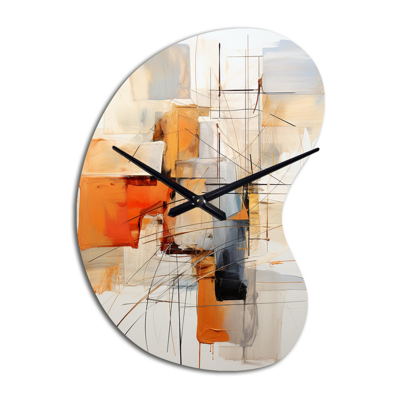 Horloge murale orange orange, Grand