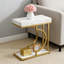 Table d'appoint Table de bout moderne en forme de C en or blanc Petite table de chevet pour canapé, table de canapé avec cadre en métal pour le salon