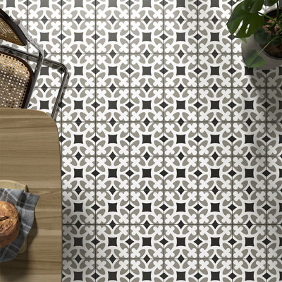 Seville Art 8" x 8" Patterned Porcelain Floor and Wall Tile