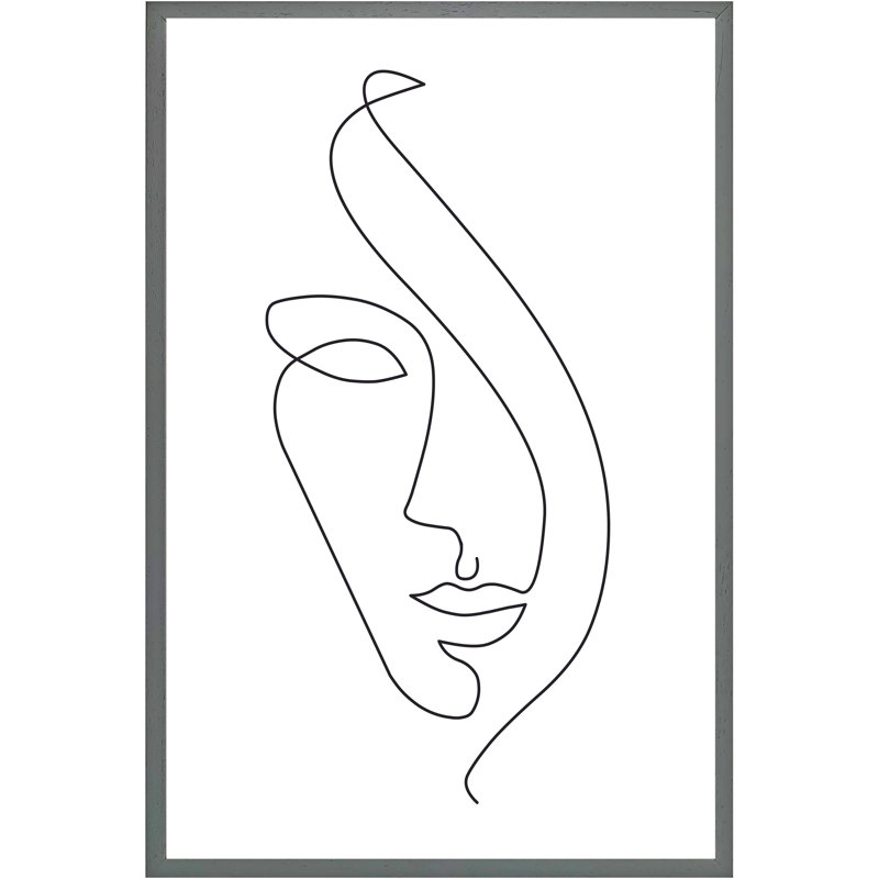 Arranda Single Picture Frame Print, 114cm H x 76cm W x 4cm D, Grey Framed