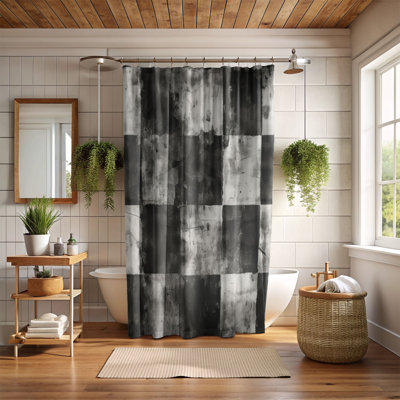 Rideau de douche délavé Tartan