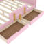 Lit plateforme rose avec rangement et structure en bois massif, rail, tablette pour le confort de la chambre à coucher Mélange esthétique fonctionnel-1994345511-1994345510