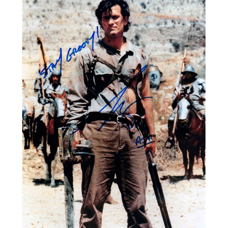 Présentoir à souvenirs de collection 8 "x 10" de Bruce Campbell, signée Army of Darkness