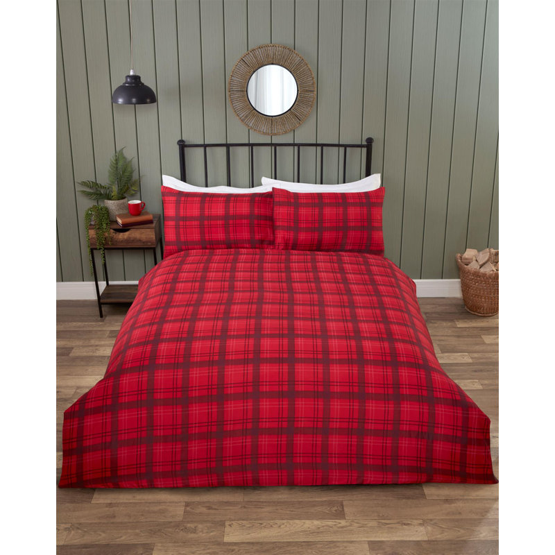 Polyester Chequered Duvet Cover Set with Pillowcases Included, Single Duvet Cover Set + 1 Standard Pillowcase