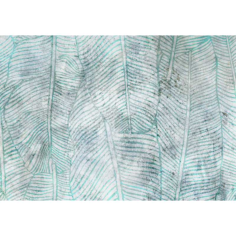 Papier peint abstrait - Lignes de feuilles de bananier, L 110 po x l 157 po