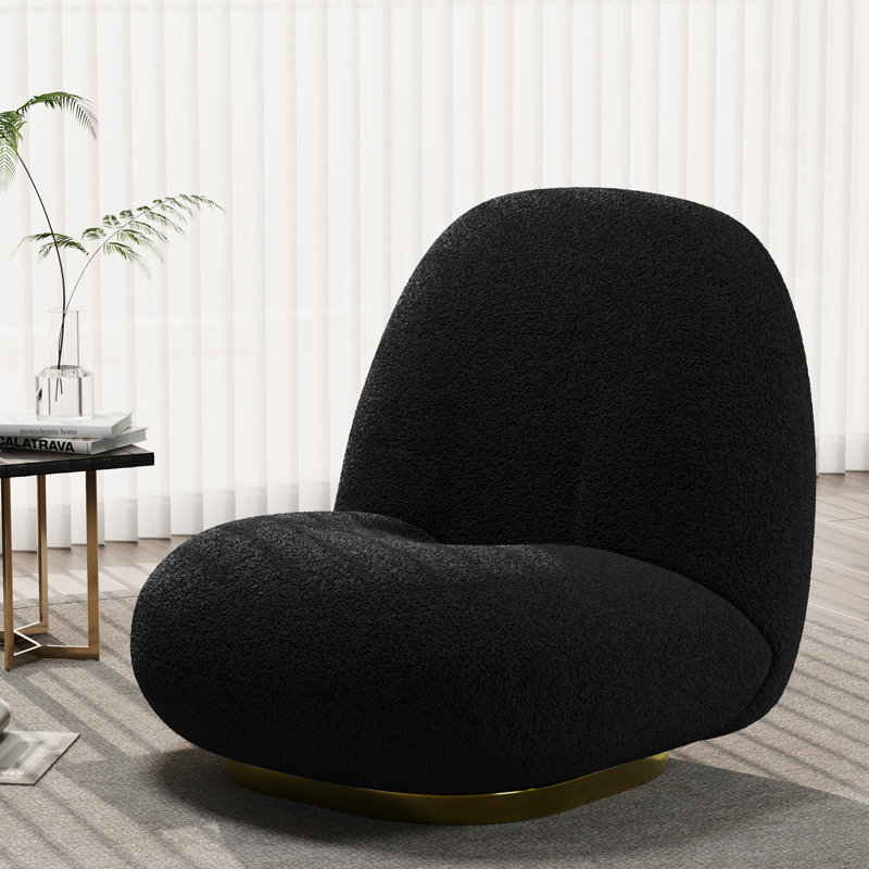 Chaise de bar pivotante, chaise de salon, chaise de chambre à coucher avec dossier ergonomique incurvé , Velours noir
