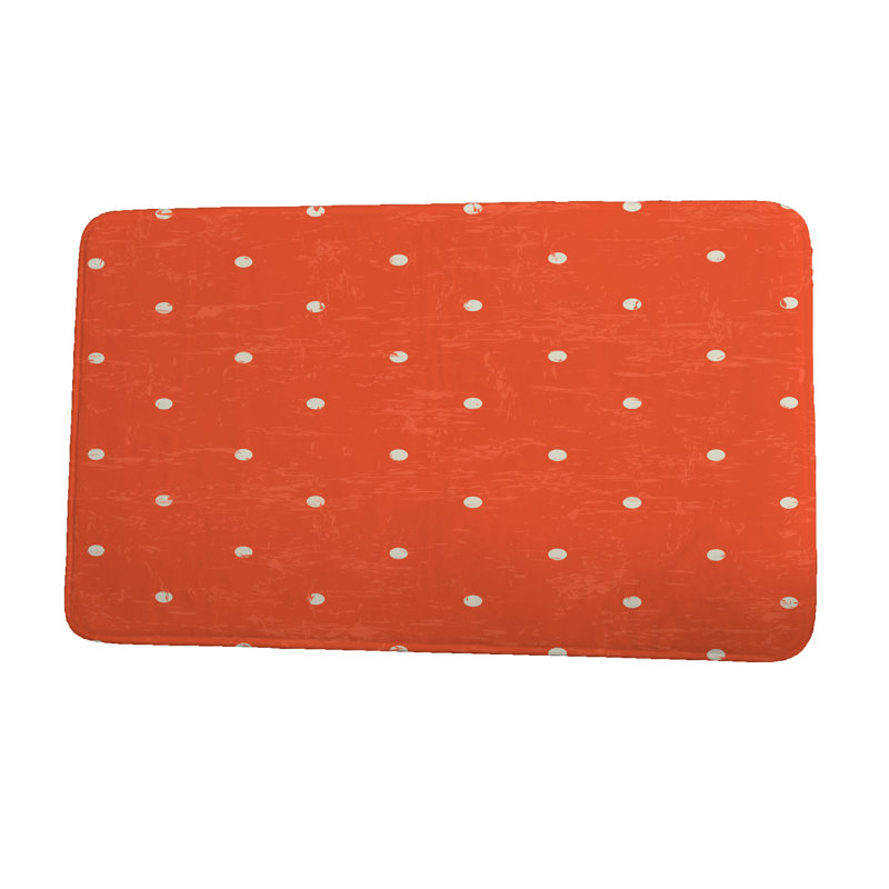 Non-Slip Bath Mat, 17" W x 24" L, Orange