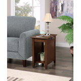 Morral Solid Wood End Table and Built-In Outlets