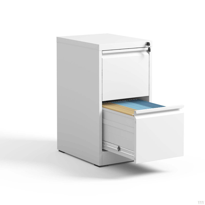Metal Vertical File Cabinet With Lock Office Home Steel Vertical File Cabinet For A4 Legal/Letter Size, White