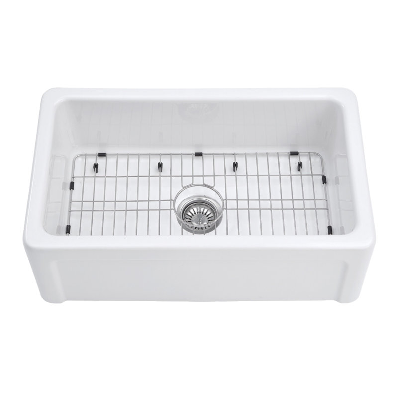 Kingston Brass Kaolin 30-Inch Fireclay Farmhouse Kitchen Sink