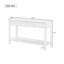 Console moderne en placage de frêne, design rayé classique, avec 2 tiroirs et tablette ouverte, parfaite pour le salon, le couloir, le vestibule, la salle d'étude-1346036945