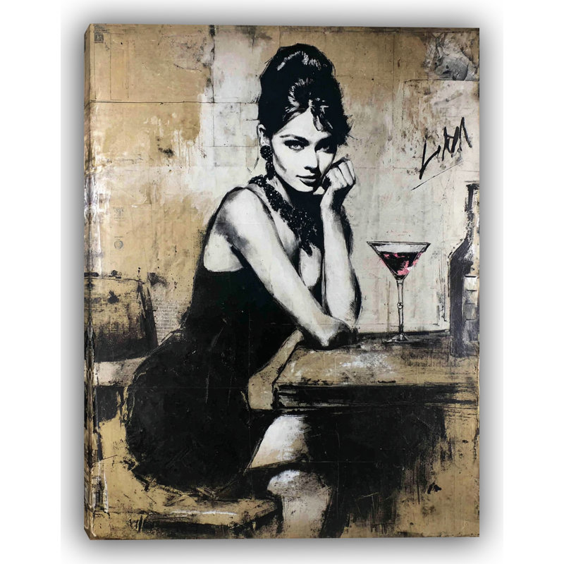 «Timeless Muse», art mural rétro sur toile chic