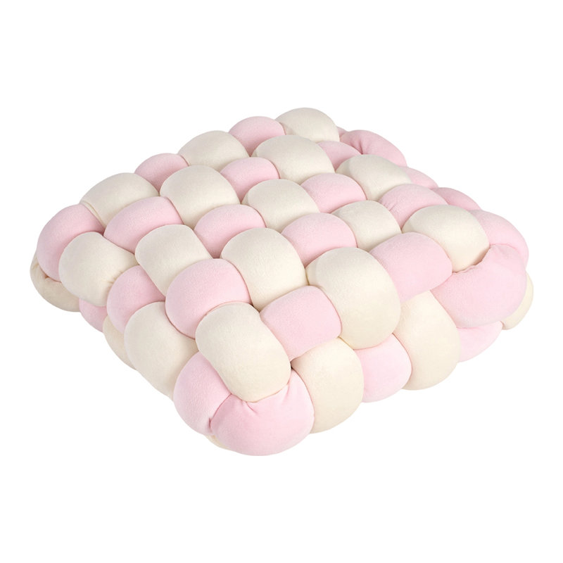 Woven Comfort Seat Cushion, Cream/Pink
