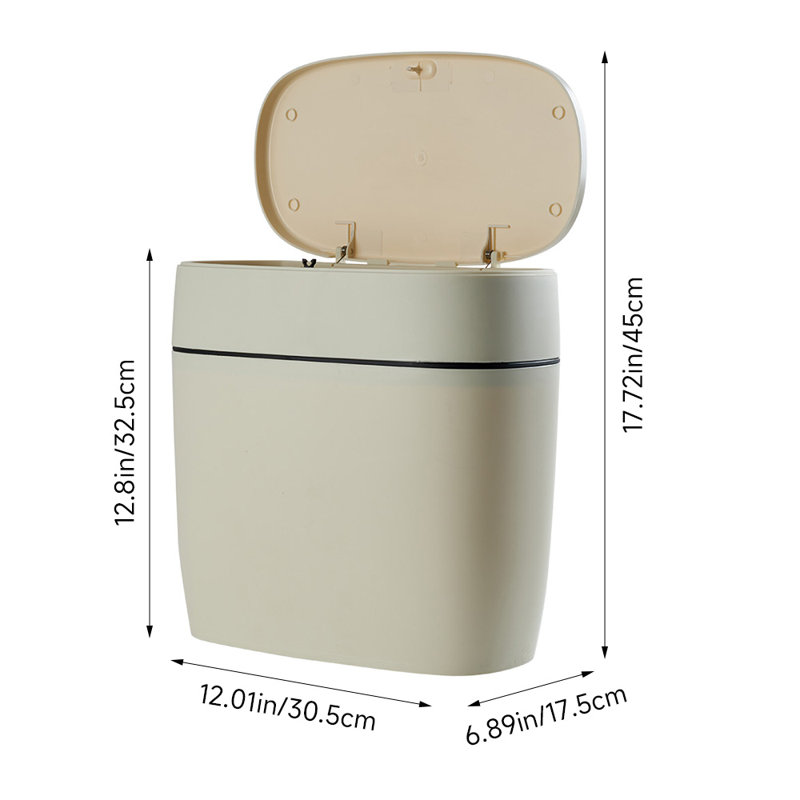 9 Litre Touch Top Countertop Waste Basket