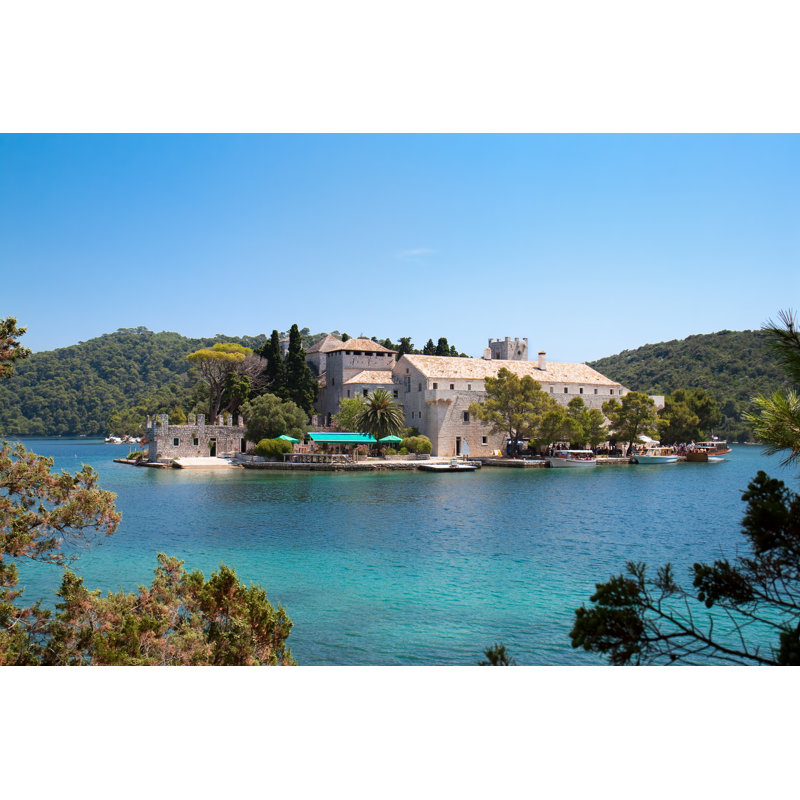 St Marija Monastery On Litle Island InNational Park Mljet by Master2 - Wrapped Canvas Print, 30cm H x 46cm W x 3.8cm D