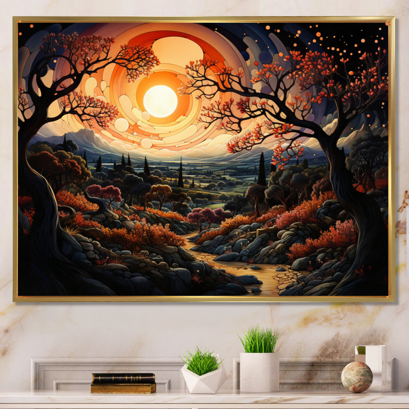 Judaism Orchard Of Righteousness II - Spiritual Wall Art Prints, H 12 po x l 20 po x P 1 po, Cadre flottant doré