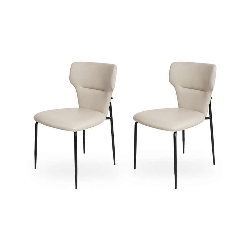 Chaise de salle à manger en cuir italien, Blanc