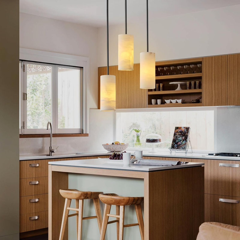  Luminaire suspendu pour îlot de cuisine 1pc à intensité variable, Noir mat