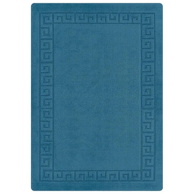 Blue Non Slip Rocco Area Rugs & Runners – Luxury Living Room Carpet, Bedroom Rug, Kitchen Floor Mat & Hallway Door Mat