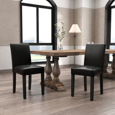 Barnesville Classic PU Leather Dining Chair, Black