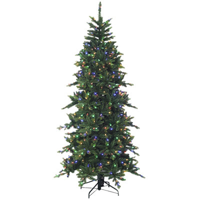 Sapin de Noël artificiel avec lumières colorées et transparentes