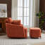 Chaise pivotante rembourrée avec repose-pieds avec rangement-101644161