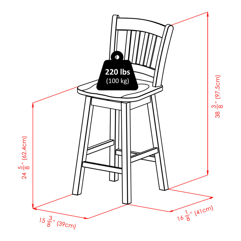 Pecor Swivel Solid Wood Counter Stool, Counter Stool (24” Seat Height)