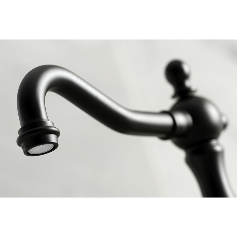 Robinet pour salle de bain à poignée large Heritage, Noir mat / blanc