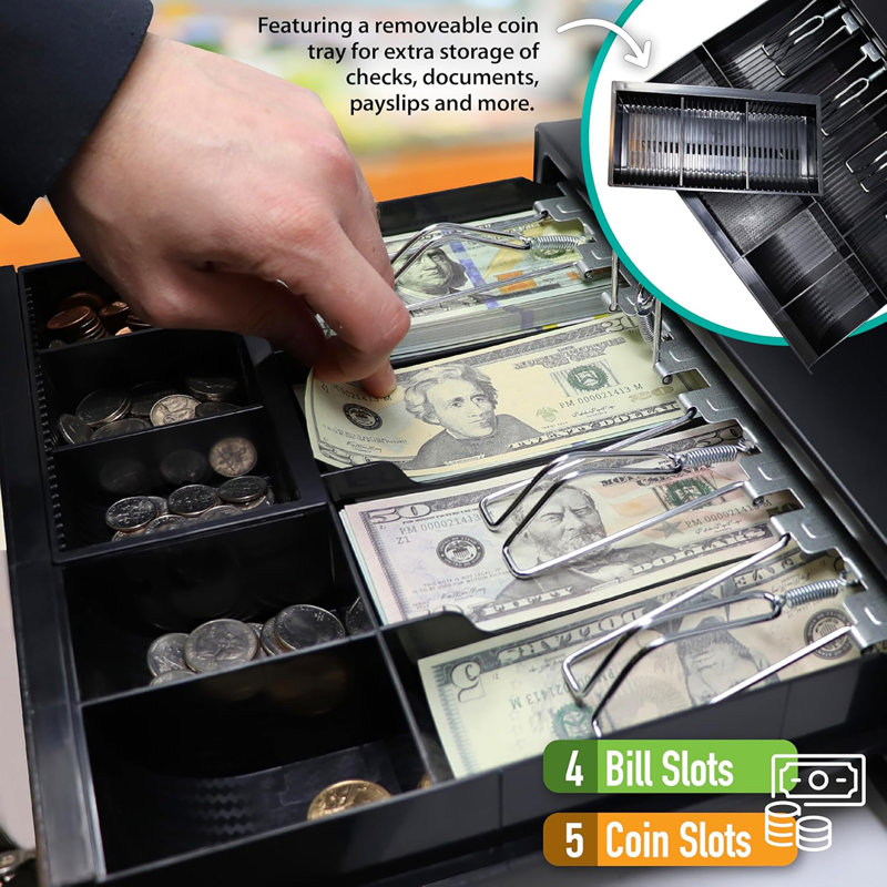 Nadex CR260 Electronic Cash Register With Steel Drawer, Thermal Printer & User-Friendly Interface