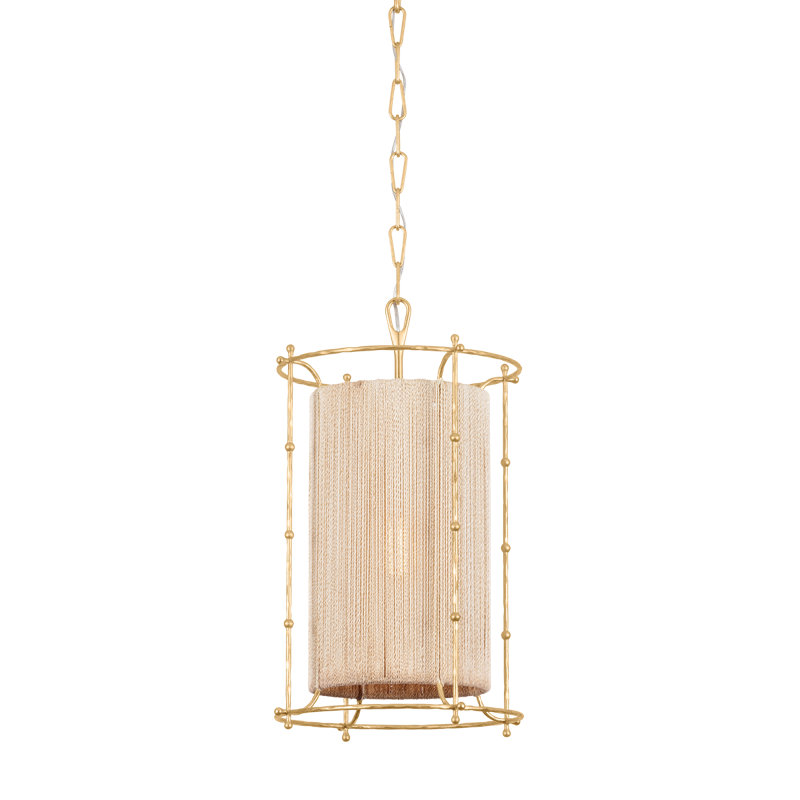 Lanterne Jones Point en feuille d'or rétro, H 24,75 po x l 15,5 po x P 15,5 po, 15W