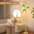 Mid Century Modern Glass Floor Lamp With Adjustable Arms, 3 LED Bulbs, And Brass Base For Living Room, Bedroom, Or Boho Decor-1998593023