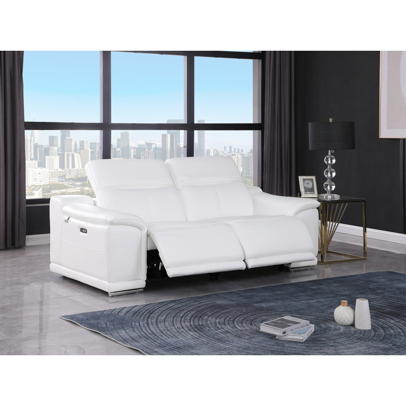 Causeuse en cuir Divanitalia, Blanc