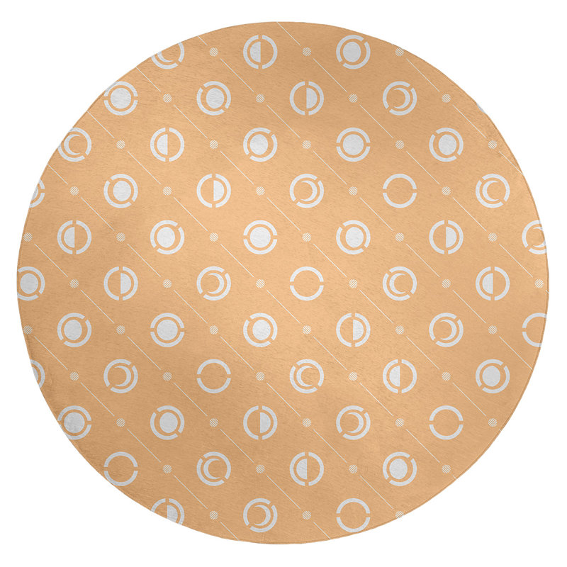 Chenille Geometric Indoor Rug, Round 5'