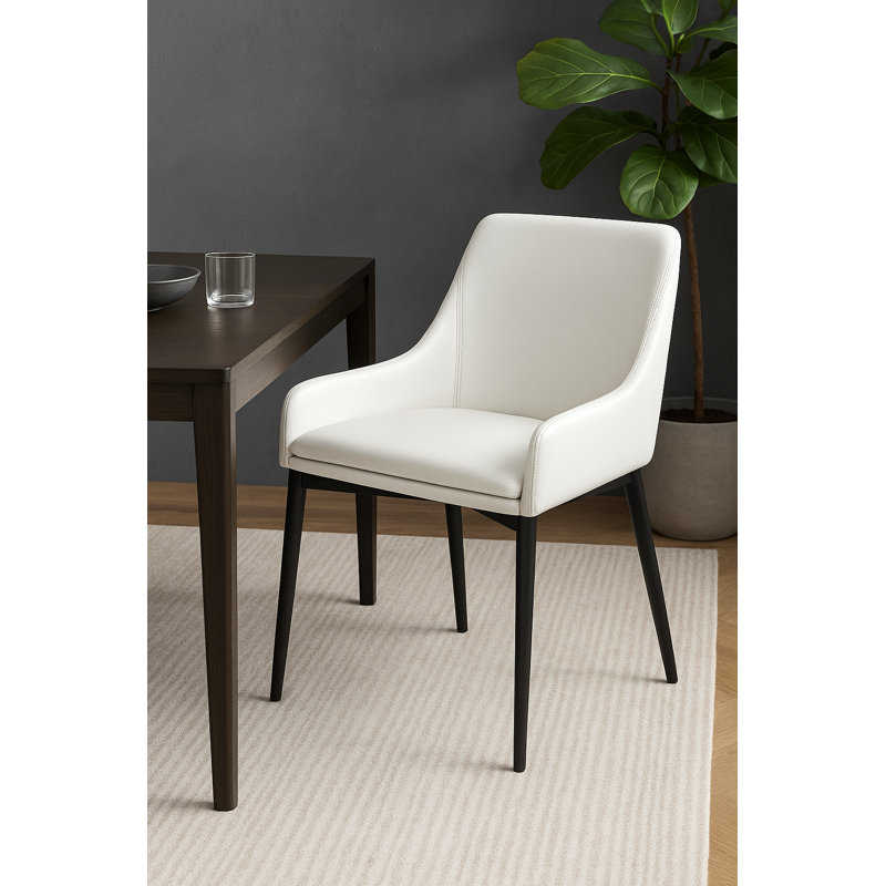 Chaise parsons rembourrée Ashlock, Blanc