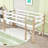 Twin Wooden Loft Bed With Built-In Ladder And Slats