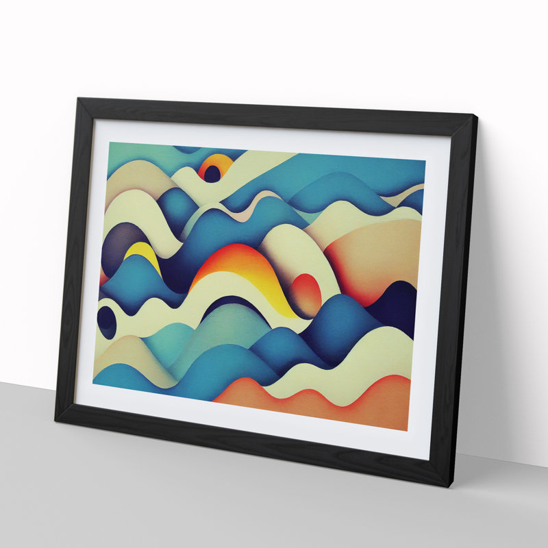 Delicious Modern Abstract - Single Picture Frame Print, Black, 46cm H x 64cm W x 2cm D
