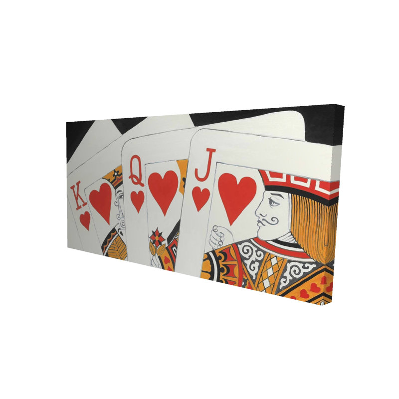 Heart Royal Flush Closeup - Hyperrealist Canvas Home Decor