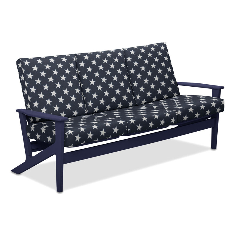Chrisa 74.5'' Wide Patio Sofa with Cushions, Betsy, Beachwood