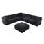 Canapé modulaire à la mode de 120 po avec cadre en fer et en chenille, noir, idéal pour le salon-1104390346