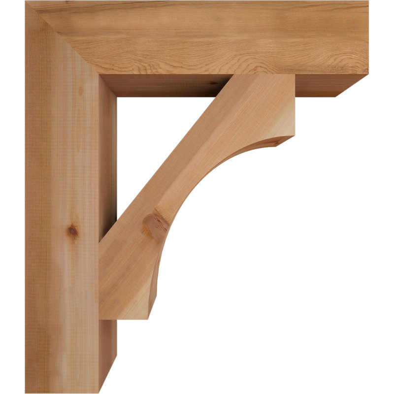 Westlake H W D Wood Bracket / Corbel, Western Red Cedar (Smooth), 32" H x 5.5" W x 28" D