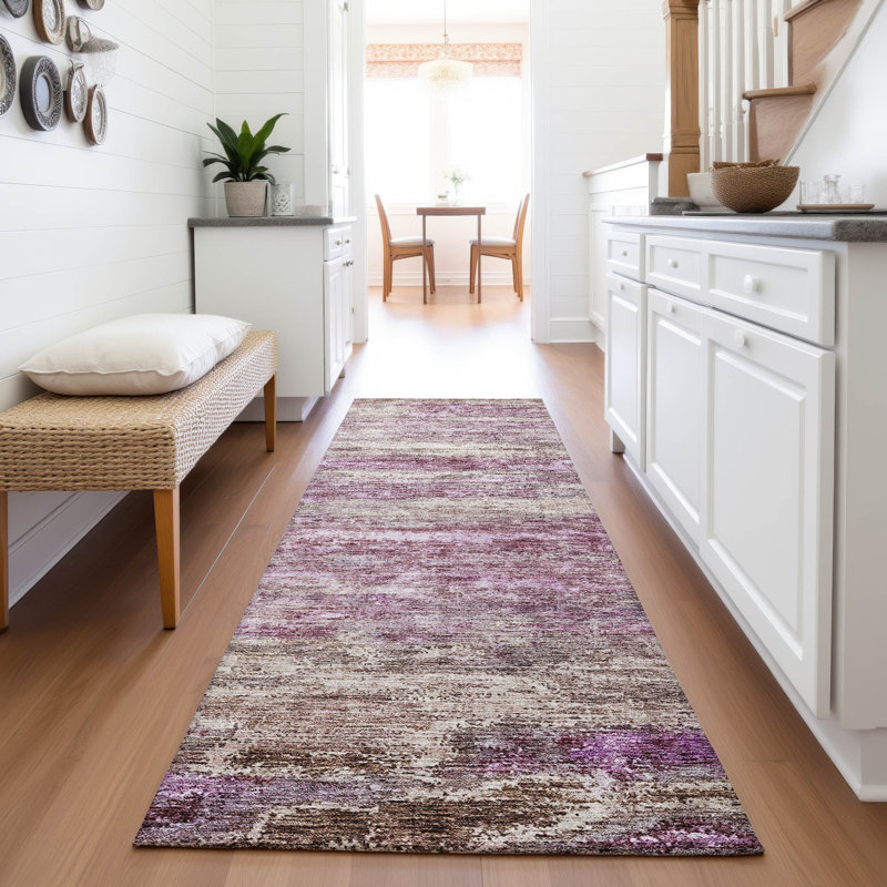 Premium Machine Washable Lyndhurst AMF1196 Abstract Rug, Runner 2'3" x 7'6"
