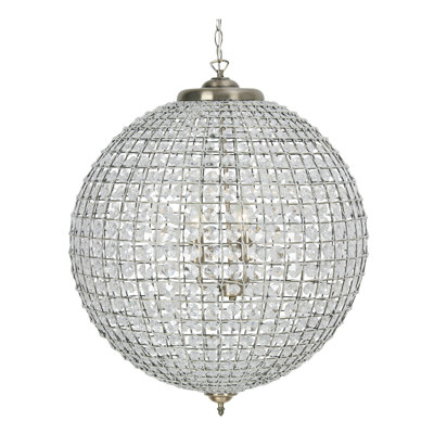- Light Antique Brass Crystal Pendant