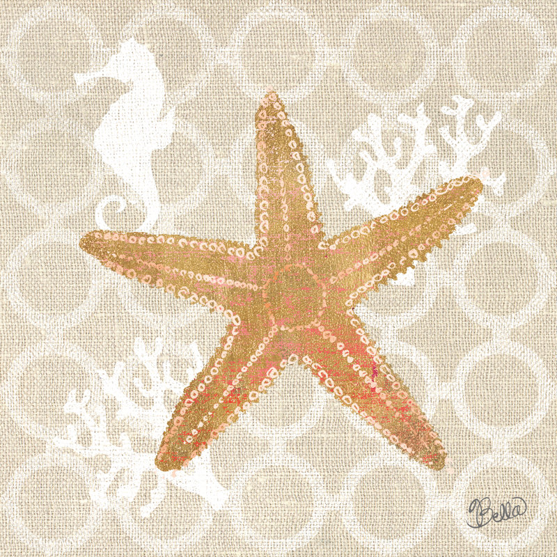 Beach Linen Starfish by Studio Bella - Wrapped Canvas Print, 76cm H x 76cm W