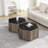 Hexagonal Rustic Retro Wood Coffee Table-327674366