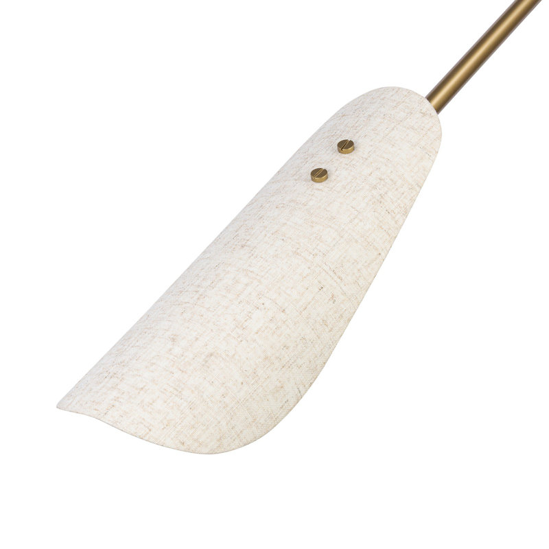 Astrid Sconce-Dark Brown Leather, Flax Linen