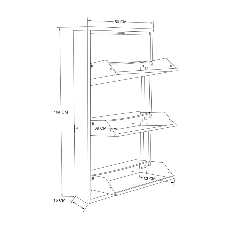 Armoire à chaussures d'extérieur moderne Colgan, blanc, 19,7 x 40,9 x 5,9 pouces | Fabrication 100% tôle, serrure incluse | Fixable au mur, aucun assemblage requis, peut contenir 6 paires de chaussures | Solution de rangement élégante et fonctionnelle