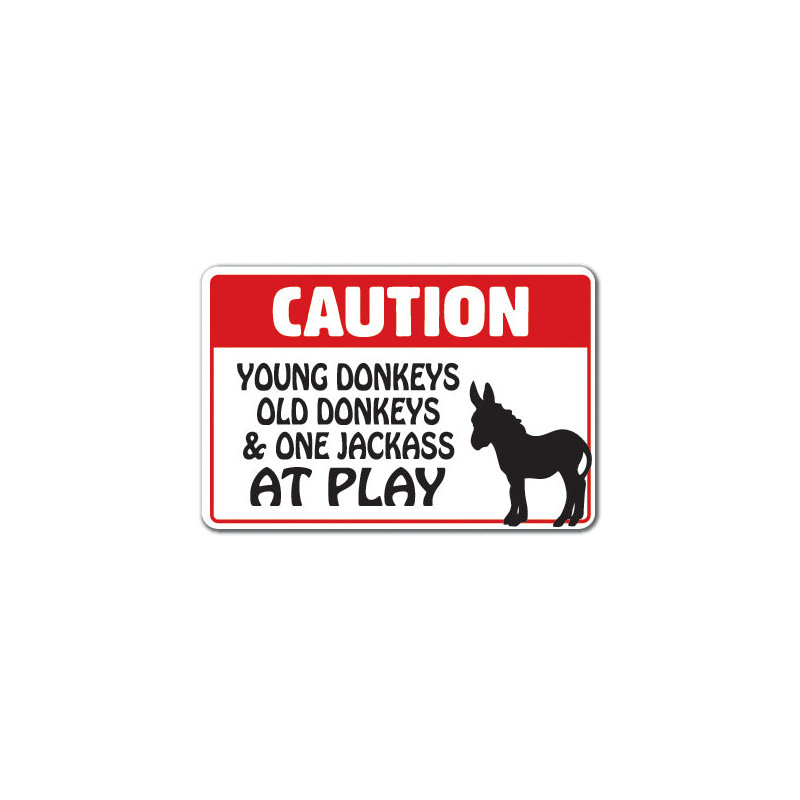 Panneau d'avertissement «Attention Donkeys»